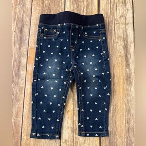 Heart Patterned Blue Kids Jeans